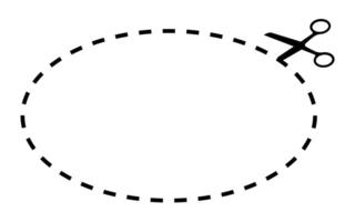 tijeras corte líneas elipse forma vector