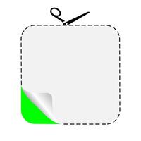 Sticker Scissor Cut Template square shape vector
