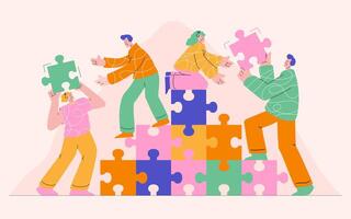 Team Building Puzzle Concept Illustration vector