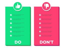 Do and Dont Checklist Infographic Design vector