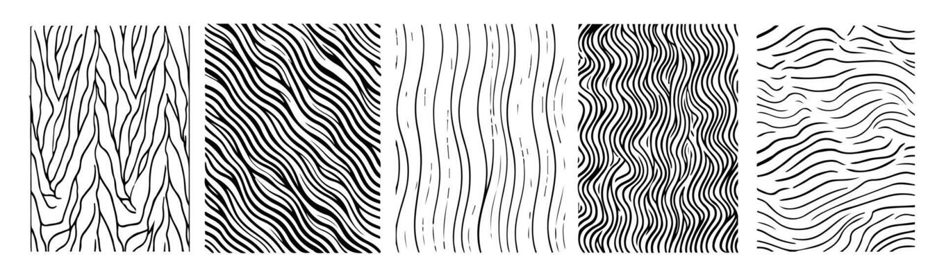 Hand drawn line background set black color