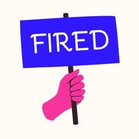 Fired sticker modern colorful style vector