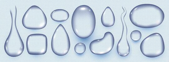 Drop water set 3d realistic style vector