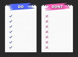 Do and dont list informative illustration vector