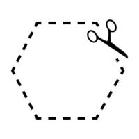 Scissors black color line depicted with dashed vector