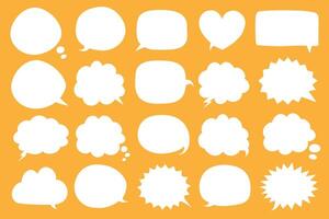 Speech bubble different shape white color vector