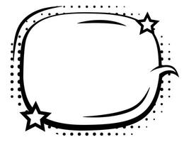 Striking black and white outline speech bubble vector