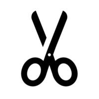 Black scissor icon flat style vector