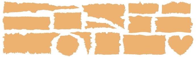 Torn paper edges set defferent shape vector