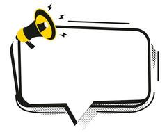 Imaginative speech bubble with megaphone vector