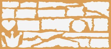 Torn Paper Edges Set vector