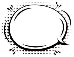 Black and White Comic Speech Bubble vector