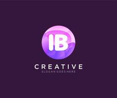 IB initial logo With Colorful Circle template . vector