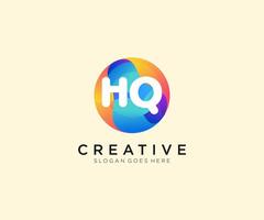 HQ initial logo With Colorful Circle template . vector