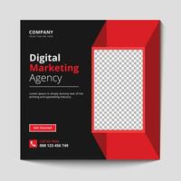 Marketing Agency Social Media Post, Digital Marketing Web Banner, Corporate Square Flyer Template banner vector