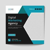 Marketing Agency Social Media Post, Digital Marketing Web Banner, Corporate Square Flyer Template banner vector