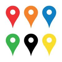 Location icon, map pins, GPS navigation. vector