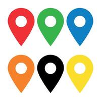 Location icon, map pins, GPS navigation. vector