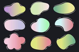 Set of abstract spots backgrounds. Delicate spring gradient backgrounds. vector