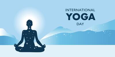 World yoga day banner design. vector