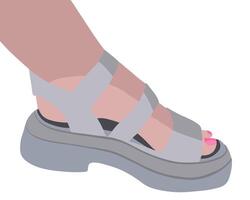 Women's sandals. Female summer legs in sandals. vector
