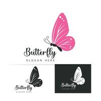 Stylized image of butterfly logo icon template isolated illustration vector