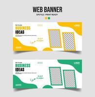 Business web header banner template design. vector