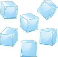 Ice cubes isolated on white background vector