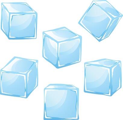 Ice cubes isolated on white background