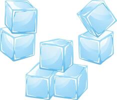Ice cubes isolated on white background vector
