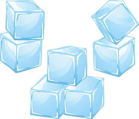 Ice cubes isolated on white background