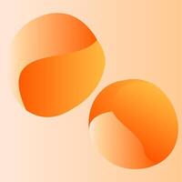 Peachy abstract shapes with gradient. Bright illustration vector