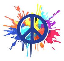 Pacific symbol in graffiti style with colorful splashes. bright illustration isolated on white background vector