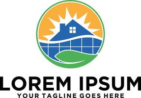 Home Solar Panel Green Energy logo vector