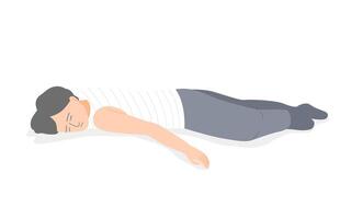 Isolated of a man fainting on the floor. vector