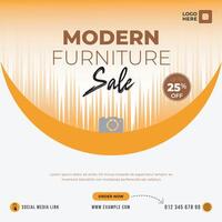 Modern furniture sales square post design template. Furniture social media post. Marketing banner vector