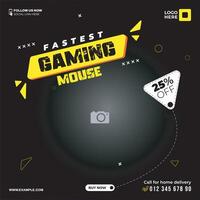 Banner design of gaming mouse template. vector