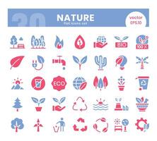Nature Icons Bundle. Flat two color icons style. illustration. vector