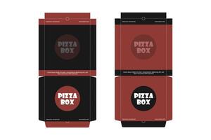 Pizza caja diseño, Pizza embalaje diseño, Pizza caja ddesign plantillas, bosquejo caja diseño, Pizza realista cartulina caja vector