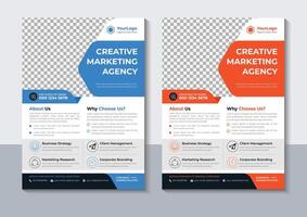 Business Digital Marketing Agency Flyer Design Template, Annual Report, layout, Free vector