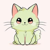 anime cartoon character orange color cute cat in spring, drawing, happy cute, art, animal, kitten, pet, graphic, cat vector