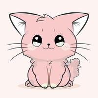 anime cartoon character orange color cute cat in spring, drawing, happy cute, art, animal, kitten, pet, graphic, cat vector