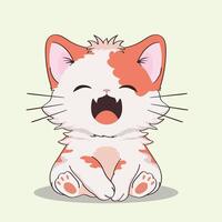 anime cartoon character orange color cute cat in spring, drawing, happy cute, art, animal, kitten, pet, graphic, cat vector
