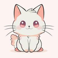 anime dibujos animados personaje naranja color linda gato en primavera, dibujo, contento lindo, arte, animal, gatito, mascota, gráfico, gato vector