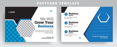 Business Marketing Postcard Design Template, Commercial design, Simple and Clean Modern Minimal Postcard Template, Corporate Professional Postcard Design Template, EDDM postcard design. vector