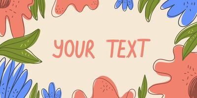 summer horizontal banner with flowers and empty space for your text vector