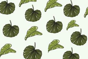 Tropical palm leaves, jungle leaves seamless floral pattern vector