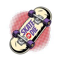 Skateboard with writings underneath illustration for skating industry vector