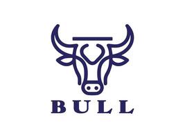Bull Head logo design icon symbol illustration. vector
