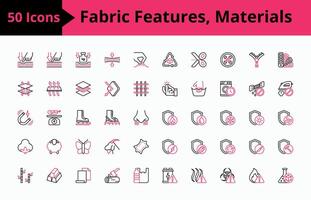 Fabric Features, Materials Pink and Black vector